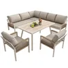 L-förmiges Gartensofa für 8 Personen Eisengestell mit Produktbild-Vorschau 12