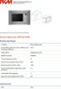A product information sheet for a built-in microwave, featuring an image of the appliance and technical specifications. Produktbild-Vorschau
