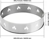 A silver metal ring with flame cutouts, with dimensions indicated by lines and text. Produktbild-Vorschau
