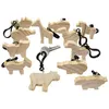 EDUPLAY 210-074 Holzfiguren Tiere Schlüsselanhänger, natur Produktbild-Vorschau 1