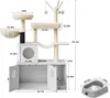 Arbre à chat avec armoire à litière Meuble pour chats en Voir les images du produit 5