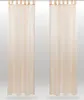 Two sheer beige curtains hanging from a rod. Anteprima dell’immagine prodotto