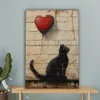 Wanddeko 40x60 cm - Banksy - Katze - Luftballon - Produktbild-Vorschau 4