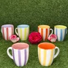 Summer Stripes Lot de 6 tasses à café Tasses à thé rayures Voir les images du produit 3