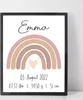 Rosa Regenbogen Geburtsposter Personalisiert Name Uhrzeit Produktbild-Vorschau 1