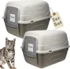 2er Set Katzenklo mit Deckel Schaufel Aktivkohlefilter - Produktbild-Vorschau 1