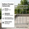 90x128CM Balkon V2A Fenster Geländer Edelstahl Produktbild-Vorschau 2