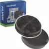A product shot of a box and two charcoal filters for a cooker hood. Produktbild-Vorschau