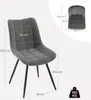 A dark gray chair with dimensions indicated by text and lines. Produktbild-Vorschau