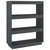 vidaXL Bücherregal/Raumteiler Grau 80x35x103 cm Massivholz Produktbild-Vorschau 1