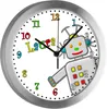 Kinderzimmer Funkwanduhr, Funkuhr Wanduhr Kinder, Roboter Produktbild-Vorschau 1