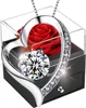 Rose éternelle rouge 925 argent Collier boîte cadeau Voir les images du produit 1