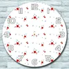 Wanduhr aus Glas Rund fi 30 Kleine rote Blumen Quarz Deko Produktbild-Vorschau 1