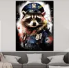 Street Art Waschbär Polizei Leinwandbild Wandbild Produktbild-Vorschau 3