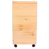 A wooden storage box with wheels. Produktbild-Vorschau