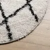 vidaXL Teppich Shaggy Hochflor Modern Creme und Schwarz Ø Produktbild-Vorschau 4