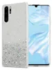A phone case with glitter is shown next to a smartphone. Produktbild-Vorschau