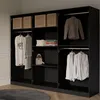 Kleiderschrank zum Schlafzimmer für Kleidung mit Spiegel, Höhe: 200cm, Breite: 240 cm, schwarz Produktbild-Vorschau
