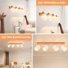 ZMH reflektor sufitowy 4 płomienie lampa sufitowa drewno - Podgląd zdjęcia produktu 6