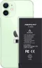 A light green iPhone 12 mini is shown next to its replacement battery. Produktbild-Vorschau