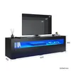 SONNI Lowboard TV-Schränke Schwarz Hochglanz mit LED Produktbild-Vorschau 3