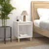 vidaXL Nachttisch Hochglanz-Weiß 40x35x50 cm Holzwerkstoff Produktbild-Vorschau 1