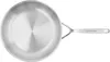 A top-down view of a stainless steel frying pan on a white background. Voir les images du produit