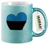 Huuraa Glitzertasse Estland Flagge Herz 330ml Blau Keramik Produktbild-Vorschau 1