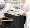 Jayseuw Panier à linge avec couvercle, 100 L, sac à linge Voir les images du produit 5