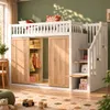Hochbett 90 x 200 cm mit Kleiderschrank, Treppenschrank, Produktbild-Vorschau 2