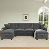 Merax U-Form Ecksofa 4 Sitzer, Chenille Sofa Mit 2 Produktbild-Vorschau 2