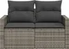 vidaXL Gartensofa 2-Sitzer mit Kissen Grau Poly Rattan Produktbild-Vorschau 5