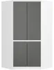 Eckkleiderschrank S100 100cm Garderobe 4 Türen 6 Fächer Produktbild-Vorschau 2