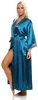Damen langes Kimono Seidenrobe Morgenmantel; Petrol M Produktbild-Vorschau 2