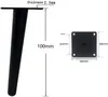 4 kusy kovových nôh na nábytok, 4" / 10 cm, moderný štýl, Náhľad obrázku produktu 2
