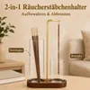 2-in-1 Räucherstäbchenhalter mit Glas-Aschefänger, Produktbild-Vorschau 2