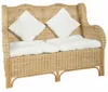 vidaXL 2-Sitzer-Sofa Natürliches Rattan und Leinen Produktbild-Vorschau 6