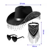 Teile/satz Glänzende Strass Quaste Cowgirl Cowboy Jazz Hut Produktbild-Vorschau 1