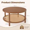 KOMFOTTEU Couchtisch, Ø80 cm Wohnzimmertisch rund mit 2 Produktbild-Vorschau 5
