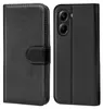 A black flip case for a smartphone is shown from two angles. Podgląd zdjęcia produktu