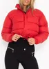 ASKSA Damen Puffer Jacke Kurz Stehkragen Gesteppte Cropped Produktbild-Vorschau 2