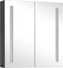 A front view of a modern LED medicine cabinet with two mirrored doors. Podgląd zdjęcia produktu