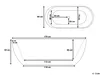 Diagrams showing the dimensions of a bathtub. Podgląd zdjęcia produktu