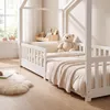 ecomi® Kinderbed 80x160 cm, huisbed met valbeveiliging en Productafbeelding-voorbeeld 4