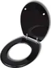 vidaXL Siège de toilette MDF Couvercle Design simple Noir Voir les images du produit 10