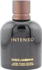 Runder, dunkelbrauner Flakon der Intenso After Shave Lotion von Dolce & Gabbana mit kupferfarbenem Deckel und goldener Beschriftung. Anteprima dell’immagine prodotto