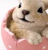Osterdeko Hase im Ei aus Kunstharz – Dekofigur Rosa, 10 cm Produktbild-Vorschau 3