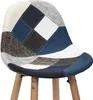 Lot De 2 Tabourets De Bar Patchwork Bleu Gris Voir les images du produit 2
