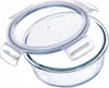 A clear glass food storage container with a transparent lid, shown from a diagonal angle. Anteprima dell’immagine prodotto