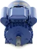 A blue electric motor is shown from the front against a white background. Produktbild-Vorschau